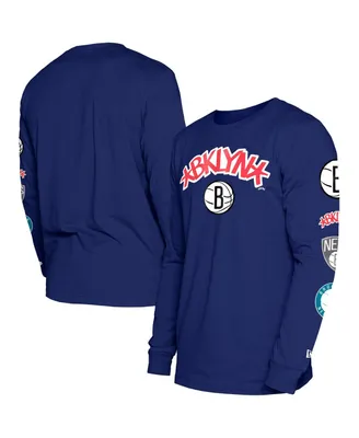 Men's New Era Blue Brooklyn Nets 2023/24 City Edition Long Sleeve T-shirt