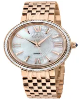 GV2 by Gevril Women's Genoa Rose Gold-Tone Stainless Steel Watch 36mm