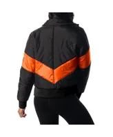 Women's The Wild Collective Black Cincinnati Bengals Puffer Full-Zip Hoodie Jacket