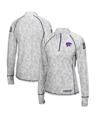 Women's Colosseum Camo Kansas State Wildcats Oht Military-Inspired Appreciation Officer Arctic Lightweight Quarter-Zip Top