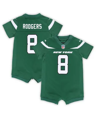 Newborn and Infant Boys Girls Nike Aaron Rodgers Green New York Jets Game Romper Jersey