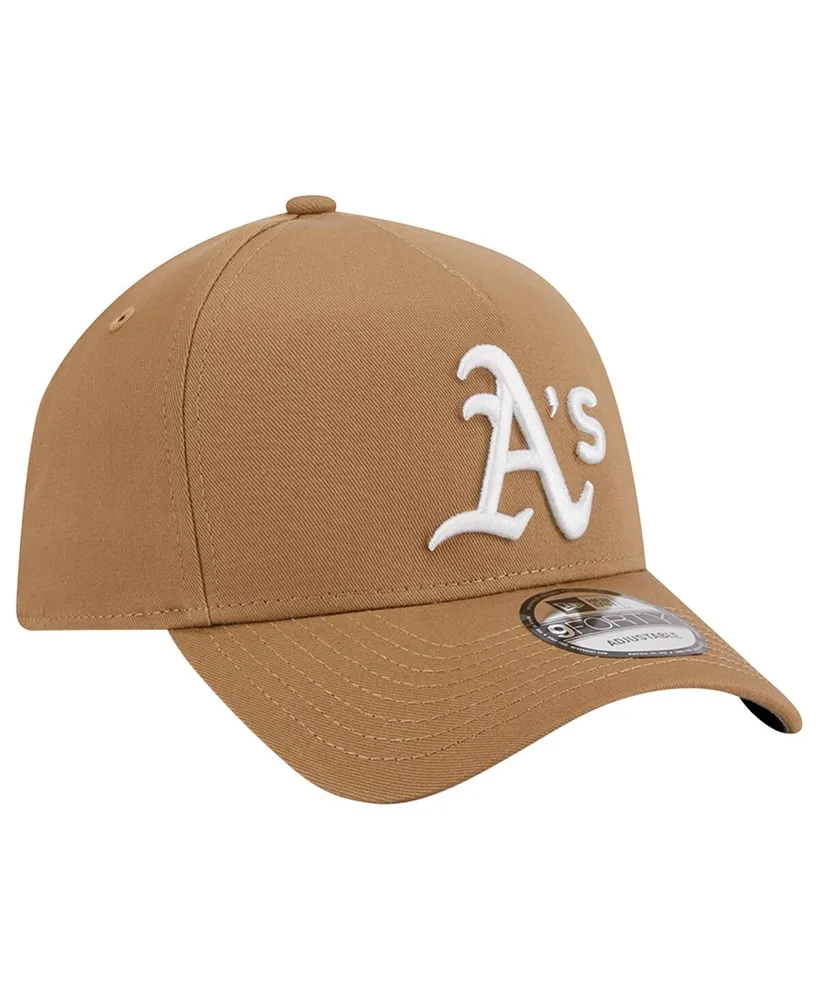 Men's New Era Khaki Oakland Athletics A-Frame 9FORTY Adjustable Hat