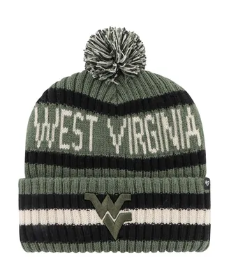 Men's '47 Brand Green West Virginia Mountaineers Oht Military-Inspired Appreciation Bering Cuffed Knit Hat with Pom