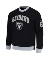 Men's Tommy Hilfiger Black, Silver Las Vegas Raiders Reese Raglan Tri-Blend Pullover Sweatshirt