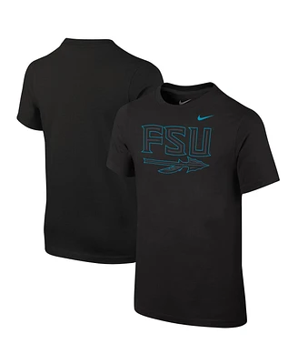 Big Boys Nike Black Florida State Seminoles Heritage Wordmark T-shirt