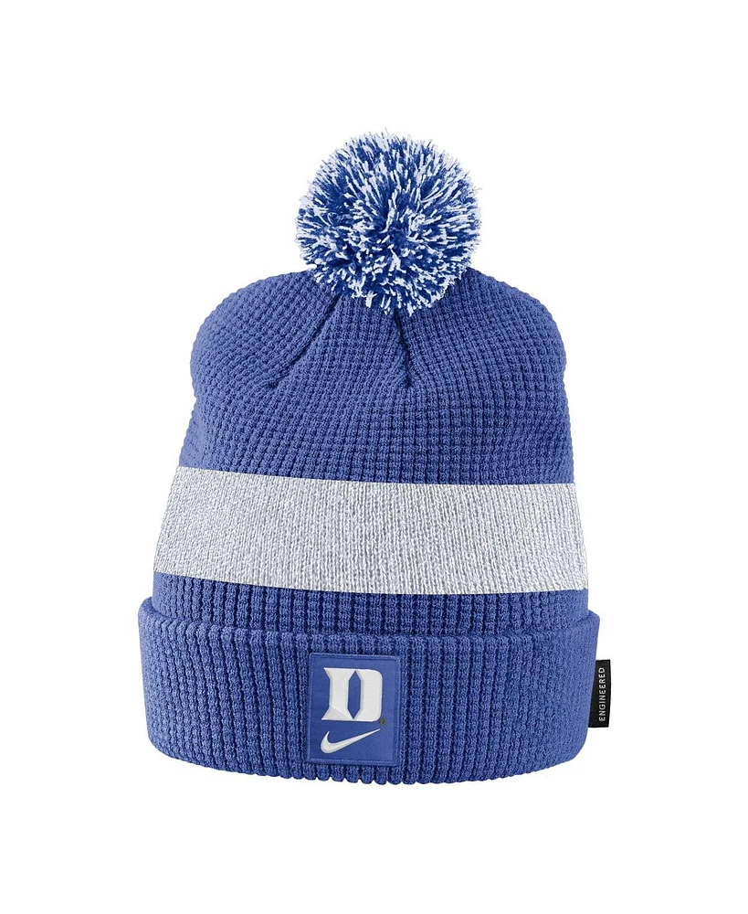 Youth Boys and Girls Nike Royal Duke Blue Devils Cuffed Knit Hat with Pom