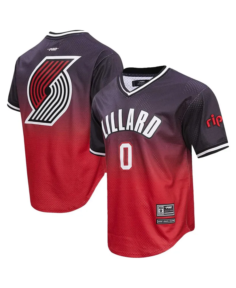 Men's Pro Standard Damian Lillard Black, Red Portland Trail Blazers Ombre Name and Number T-shirt