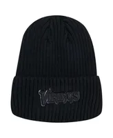 Men's Pro Standard Minnesota Vikings Triple Black Cuffed Knit Hat