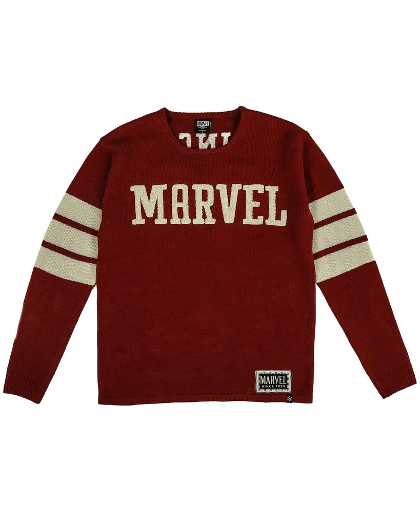 Men's Red Marvel Graphic Varsity Sweater