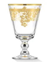 Lorren Home Trends Rosalie Gold Short Goblet, Set of 4