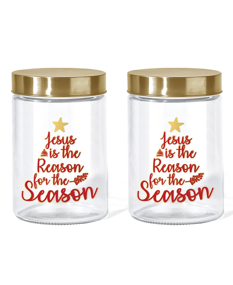 Style Setter "Jesus is The Reason for The Season" Glass Jar