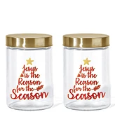 Style Setter "Jesus is The Reason for The Season" Glass Jar