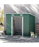 Outsunny 7' x 4' Metal Outdoor Storage Shed, Garden Tool Shed House with Floor Foundation, Vents and 2 Easy Sliding Doors, for Backyard, Garden, Patio