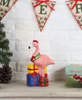 10" Ceramic Beach Flamingo