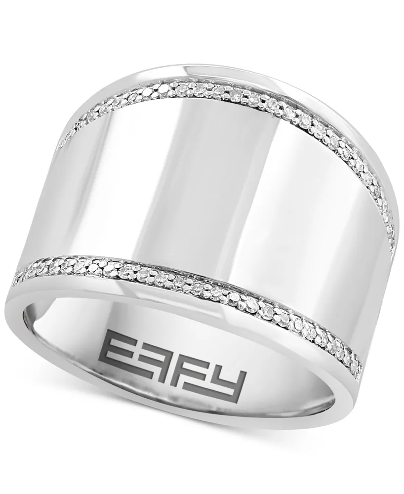 Effy Diamond Wide Statement Ring (1/6 ct. t.w.) in Sterling Silver
