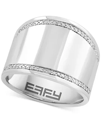 Effy Diamond Wide Statement Ring (1/6 ct. t.w.) in Sterling Silver