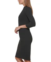 Calvin Klein Petite 3/4-Sleeve Sheath Dress