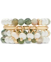 Lucky Brand Gold-Tone Beaded Ring Stack