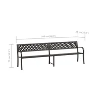 Twin Patio Bench 96.9" Steel