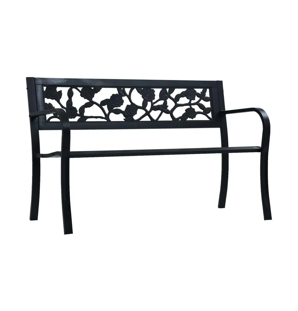 Patio Bench 49.2" Black Steel