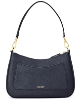 Lauren Ralph Women's Crosshatch Leather Medium Danni Shoulder Bag