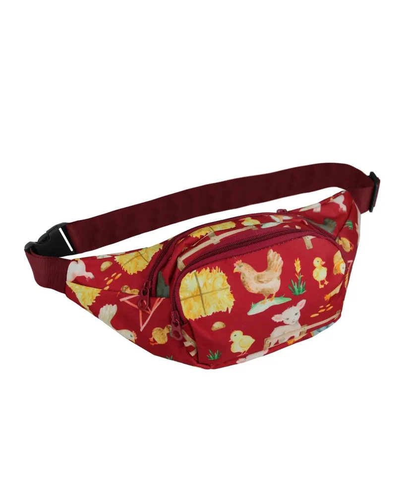 World Traveler Farm Animals 14-Inch Fanny Pack Adjustable Crossbody Waist Pack