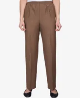 Alfred Dunner Petite Classic Textured Mid Rise Pull-On Pants