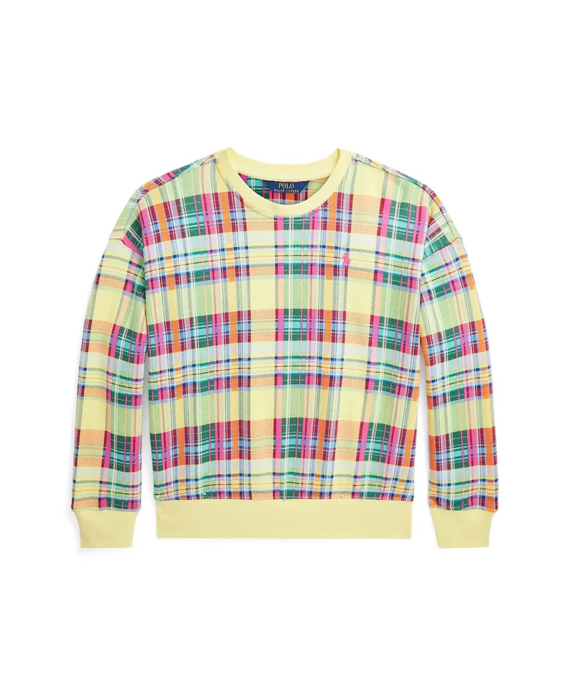 Polo Ralph Lauren Big Girls Plaid French Terry Sweatshirt