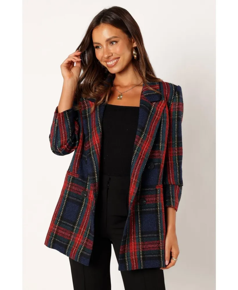 Petal and Pup Women's Vivienne Plaid Blazer