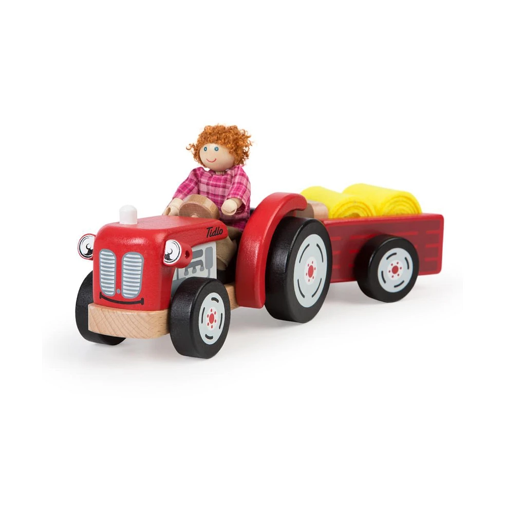Tidlo Wooden Tractor and Trailer