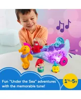 Little People Disney Princess Ariel and Flounder Toddler Toys, Carriage with Music and Lights - Multi