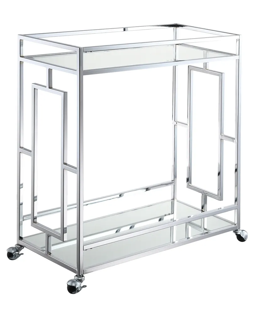 Convenience Concepts 29.25" Mirror Town Square 2 Tier Bar Cart