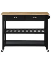 Convenience Concepts American Heritage 45" Wood 3 Tier Butcher Block Kitchen Cart