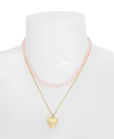 Robert Lee Morris Soho Faux Stone Puffy Heart Layered Necklace