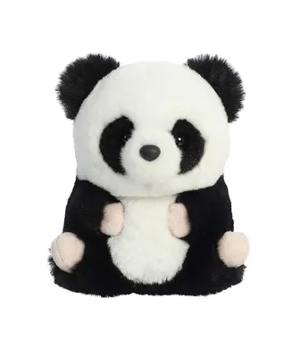 Aurora Mini Precious Panda Rolly Pet Round Plush Toy White 5"