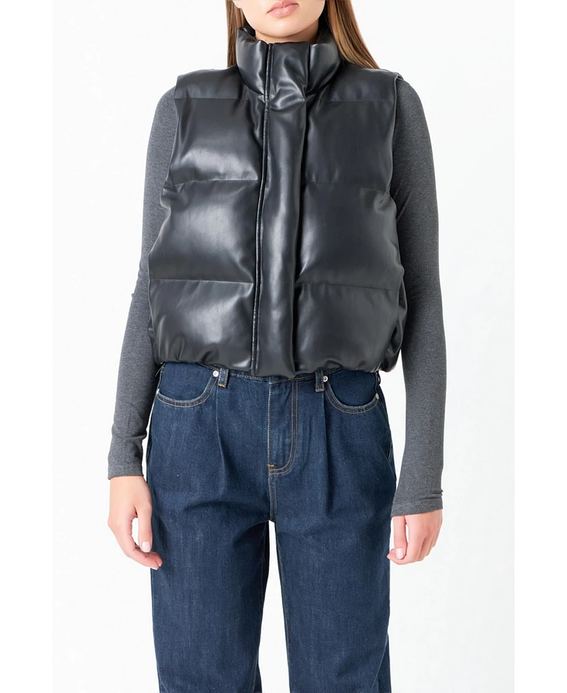 Women's Puffer Cropped Vest