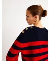 Women's Striped Knit Sweater - Multi