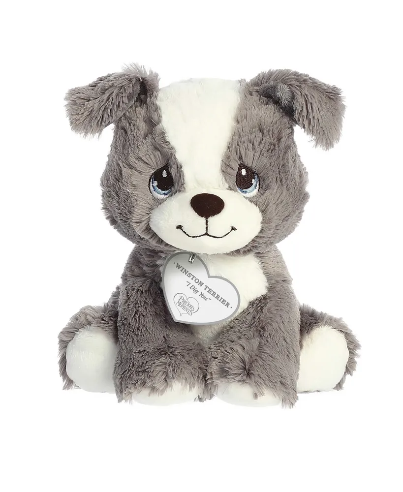 Aurora Small Winston Terrier Precious Moments Inspirational Plush Toy Gray