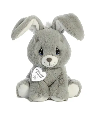 Aurora Small Floppy Bunny Grey Precious Moments Inspirational Plush Toy Gray 8.5"