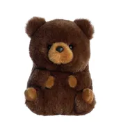 Aurora Mini Brambles Brown Bear Rolly Pet Round Plush Toy Brown 5"