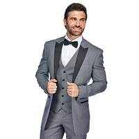 Gino Vitale Men's 3 Piece Birdseye Peak Lapel Tuxedo Set