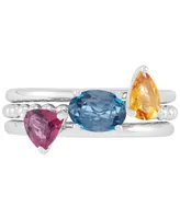 3-Pc. Set Multi-Gemstone Stacking Rings (1-3/4 ct. t.w.) in Sterling Silver - Multi