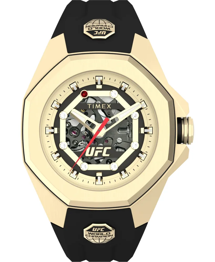 Timex Ufc Men's Pro Automatic Black Polyurethane Watch, 45mm