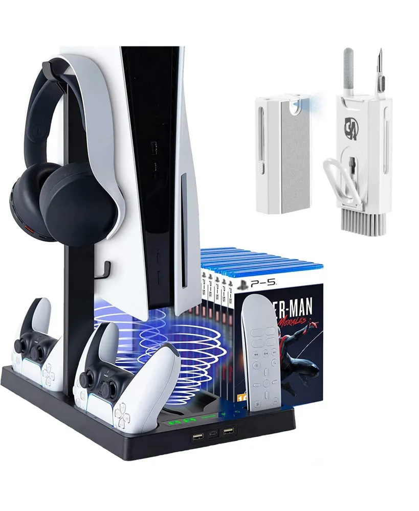 Bolt Axtion PS5 Vertical Stand with Cooling Fan and Dual Controller Charger  Indicator Lamps and 15 Game Slots, Fast Cooling Through Metal Base, PS5  Console Compat
