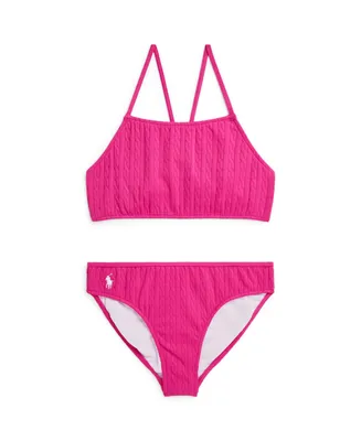 Polo Ralph Lauren Big Girls Stretch Jacquard Two-Piece Swimsuit