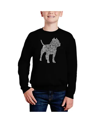 La Pop Art Boys Pitbull Word Crewneck Sweatshirt