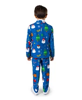 OppoSuits Little Boys Festivity Christmas Party Outfit Including Blazer, Pants and Tie Suit Set