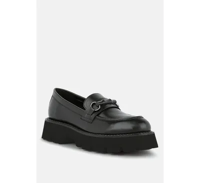 Rag & Co Cheviot Womens Chunky Leather Loafers