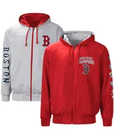 Men's G-iii Sports by Carl Banks Red/Gray Boston Red Sox Southpaw Reversible Raglan Hoodie Full-Zip Jacket