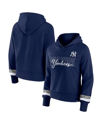 Women's Fanatics Navy New York Yankees Over Under Pullover Hoodie